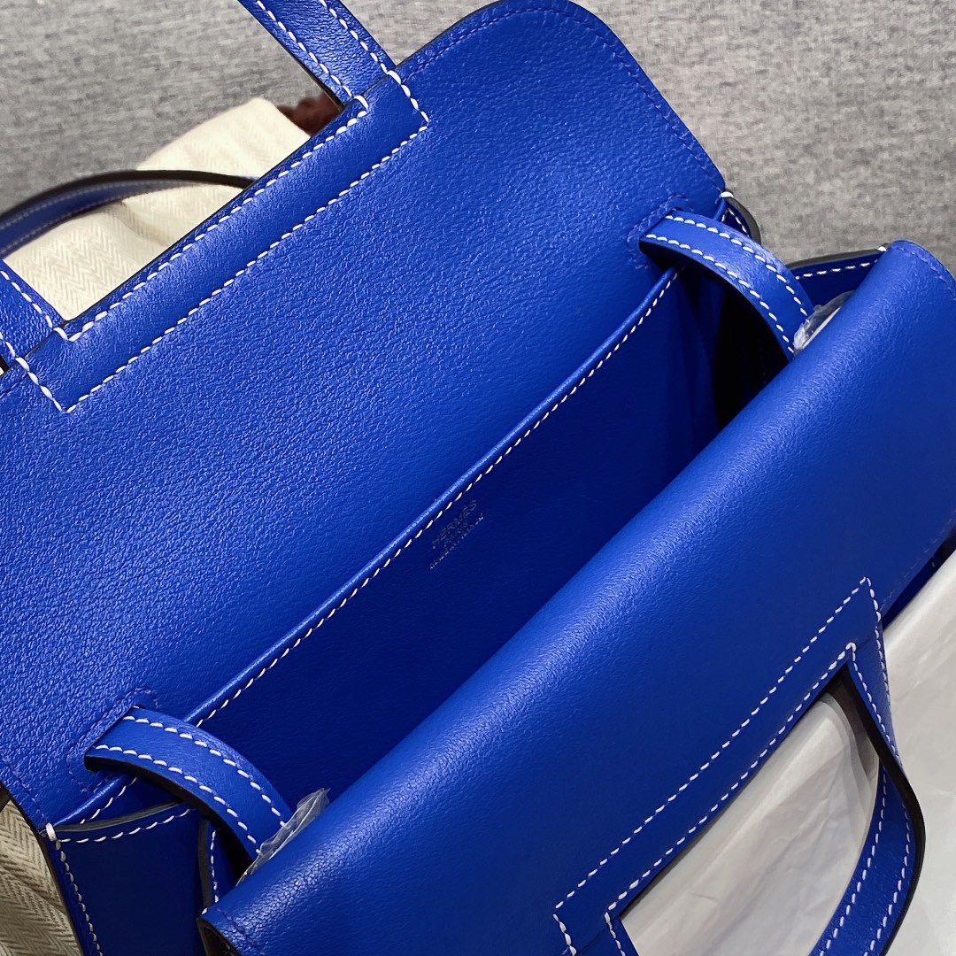 에르메스 미니 할잔백 블루로얄 은장 스위프트